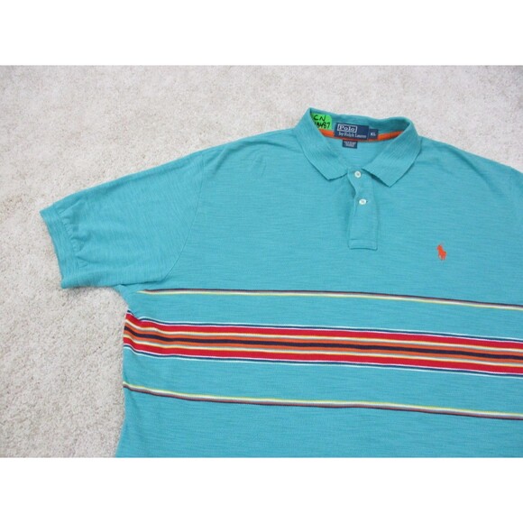 Ralph Lauren Polo Shirt Mens Extra Large XL Green Red Cotton Golf Golfer Preppy - Picture 3 of 11